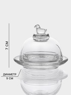 УЦЕНКА Икорница с крышкой "Купол" 7х9х9 см, прозрачная - Фото 2
