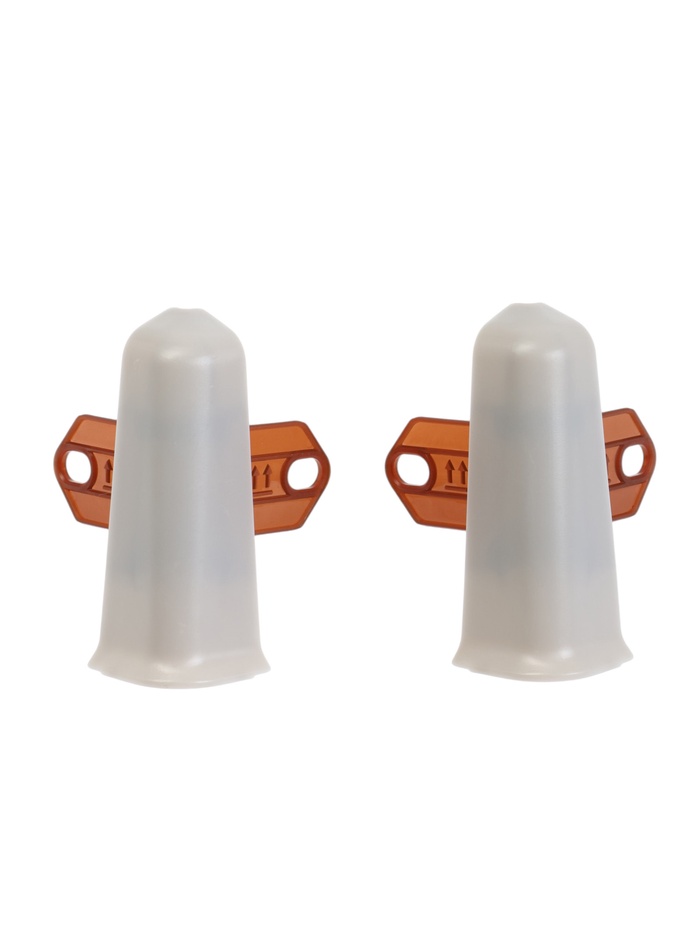 Угол наружный для плинтуса «Деконика», с крепежом, 70 мм, 2 штуки, цвет 002 светло-серый - Фото 1