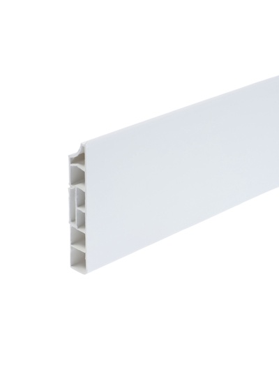 Плинтус напольный прямоугольный «Идеал. Дюра», 2200×80 мм, цвет 001 белый