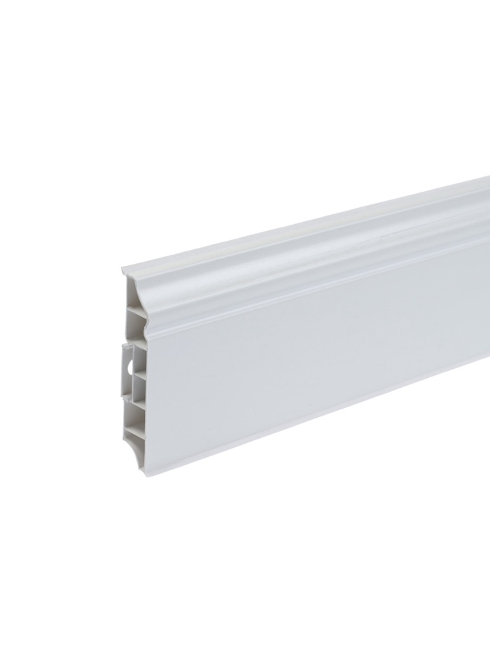 Плинтус напольный фигурный «Идеал. Дюра», 2200×80 мм, цвет 001 белый - Фото 1