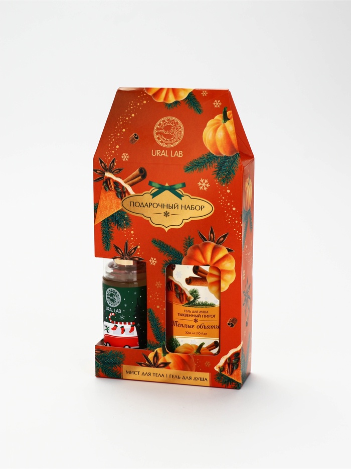 УЦЕНКА URAL LAB Арома саунд набор гель для душа 300 мл и мист для тела, тыквенный пирог - Фото 1