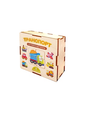 Пазл деревянный «Транспорт», 6 картинок, 24 элемента 11008962