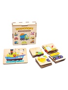 Пазл деревянный «Транспорт», 6 картинок, 24 элемента 11008962