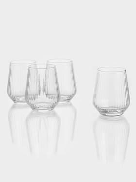 Набор бокалов Paşabahçe Allegra «Оптик», 425 мл, 4 шт., стекло, прозрачный