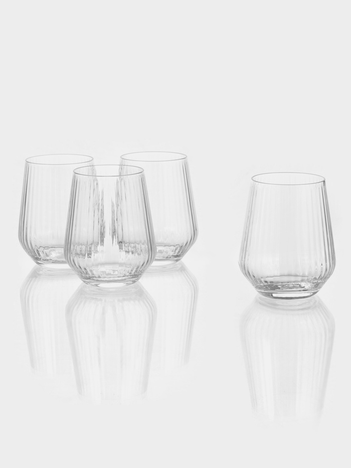 Набор стаканов Paşabahçe Allegra «Оптик», 425 мл, 4 шт., стекло, прозрачный - Фото 1