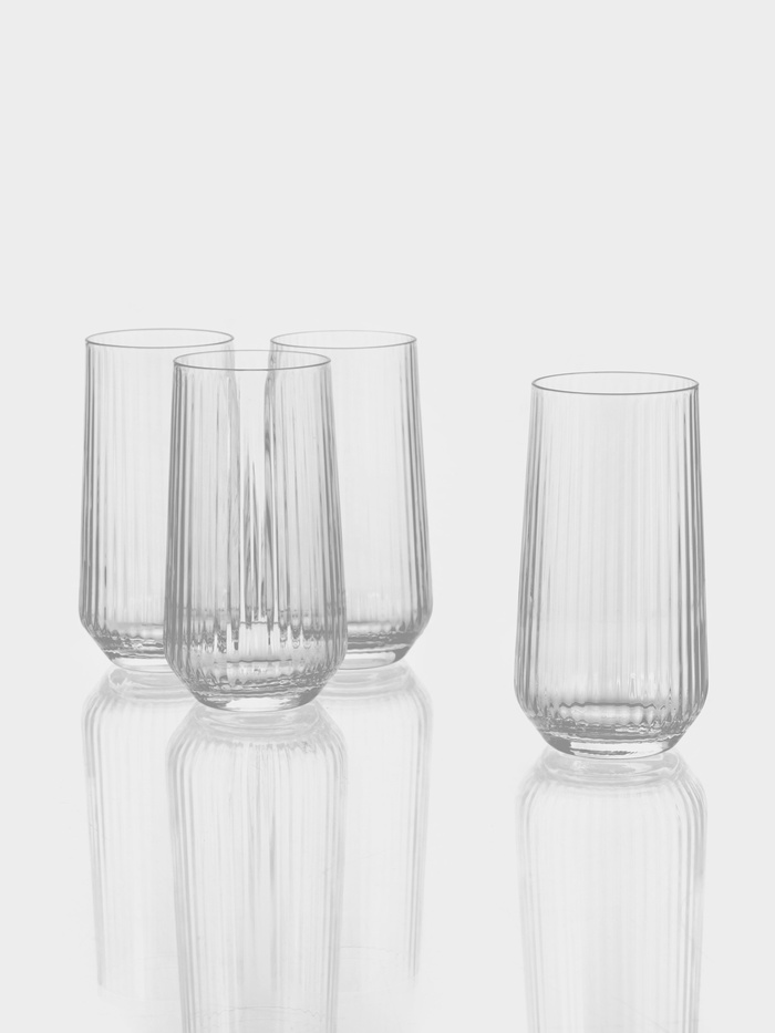 Набор бокалов Paşabahçe Allegra «Оптик», 470 мл, 4 шт., стекло, прозрачный