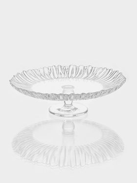 Подставка для торта Paşabahçe Aurora, d=31.5 см, на ножке, стекло, прозрачное