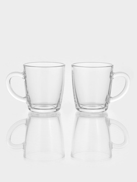 Набор кружек Paşabahçe Basic, 350 мл, 2 шт., стекло, прозрачный