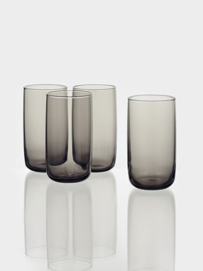 Набор стаканов Paşabahçe «Грей», 365 мл, 4 шт., стекло, чёрный