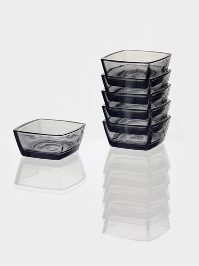 Набор соусников Paşabahçe «Грей», d=6.6 см, 6 шт., стекло, чёрный