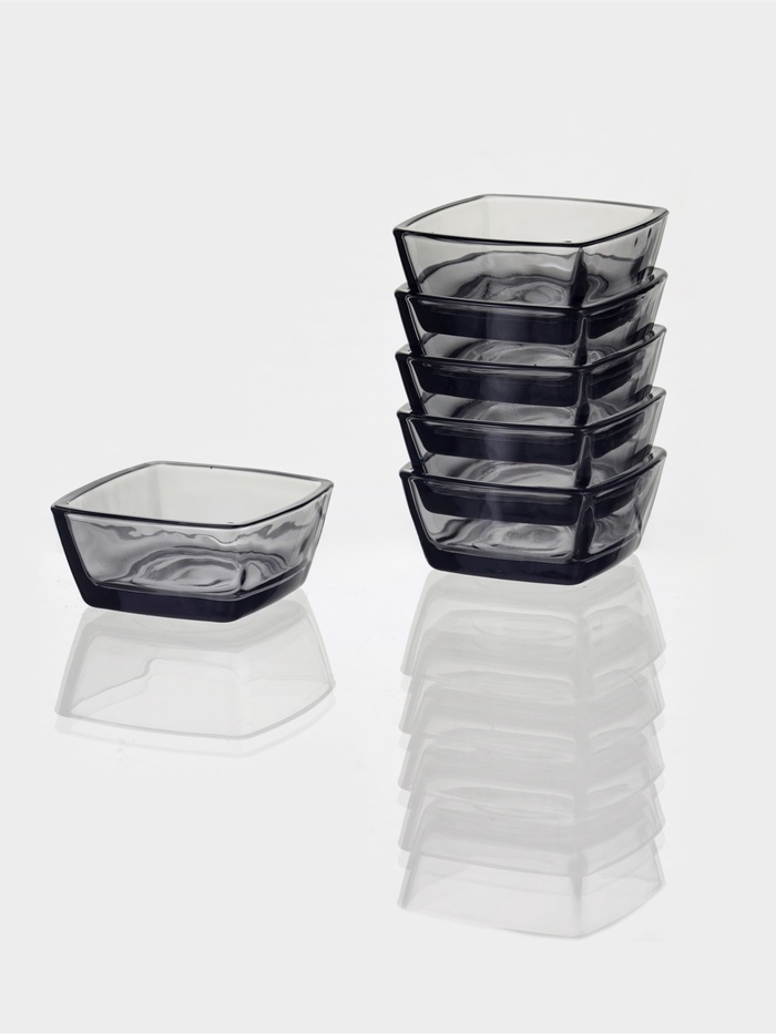 Набор соусников Paşabahçe «Грей», d=6.6 см, 6 шт., стекло, чёрный