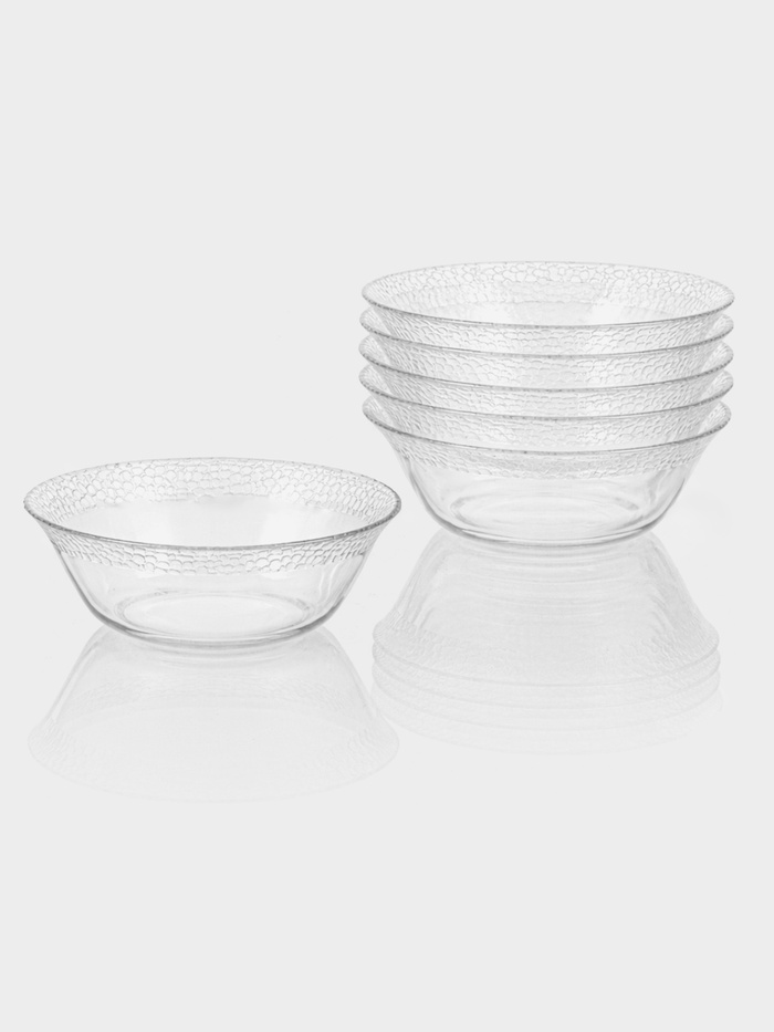 Набор салатников Paşabahçe «Мозаик», 600 мл, d=16 см, 6 шт., стекло, прозрачный