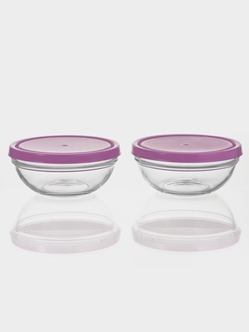 Набор салатников с розовой пласт.крышкой Chef's 2 шт.172 мм