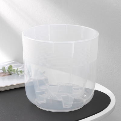 УЦЕНКА Кашпо со вставкой 4,5л d19см h19см "Линель", цвет прозрачный