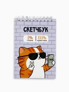 Скетчбук А6, 80 л., 100 г/м² «Котик» - Фото 2
