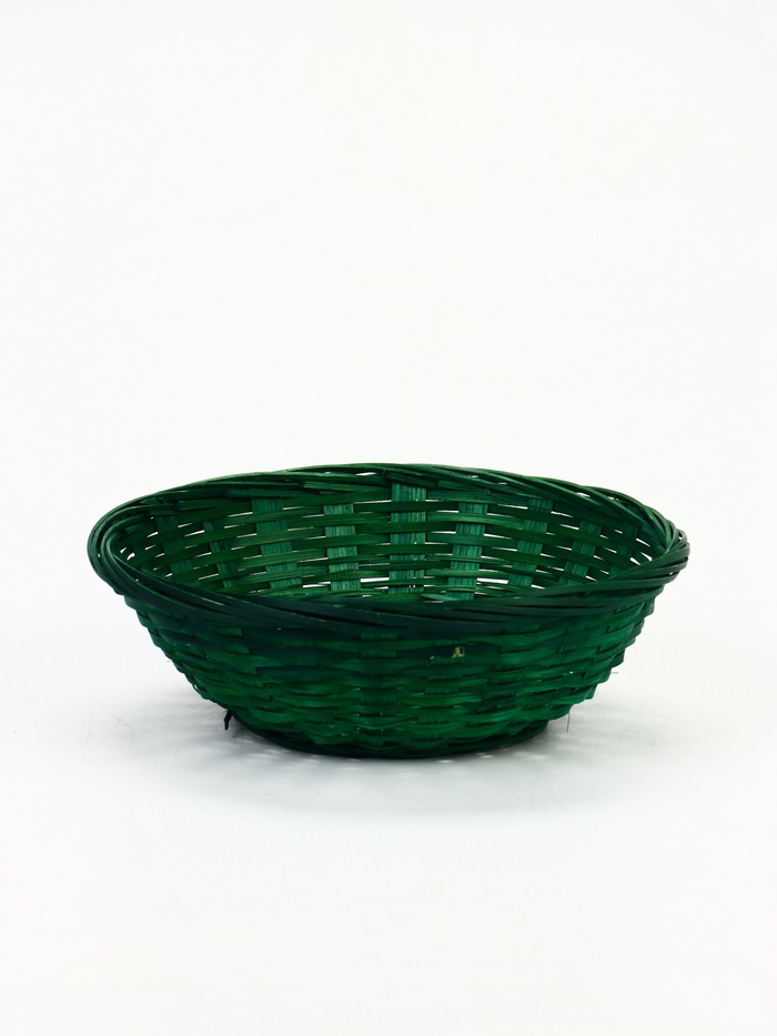 УЦЕНКА Корзина плетеная 20 х 20 х 8 см, ручка h=21 см зеленая (К1862905) - Фото 1