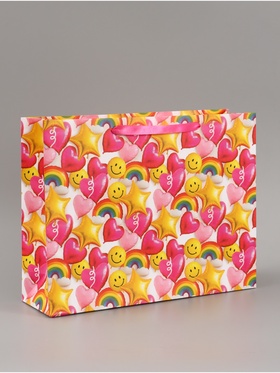 Пакет подарочный ламинированный «Шарики», L 40×31×11.5 см, горизонтальный