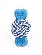 Игрушка для собак канатная «Мяч с костью», до 11 см, до 55 г, синяя 10941558