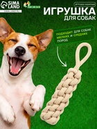 Игрушка для собак канатная, до 30 см, до 150 г, плетеная с ручкой - фото 809620317