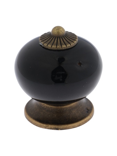 УЦЕНКА Ручка кнопка DOME Ceramics 003, керамическая, черная