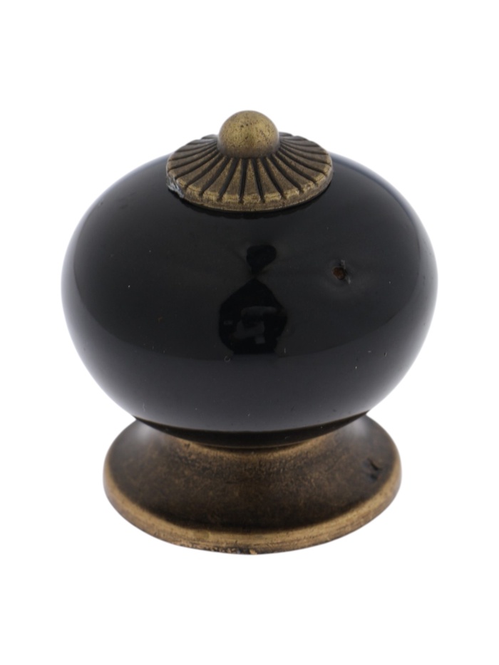 УЦЕНКА Ручка кнопка DOME Ceramics 003, керамическая, черная - Фото 1