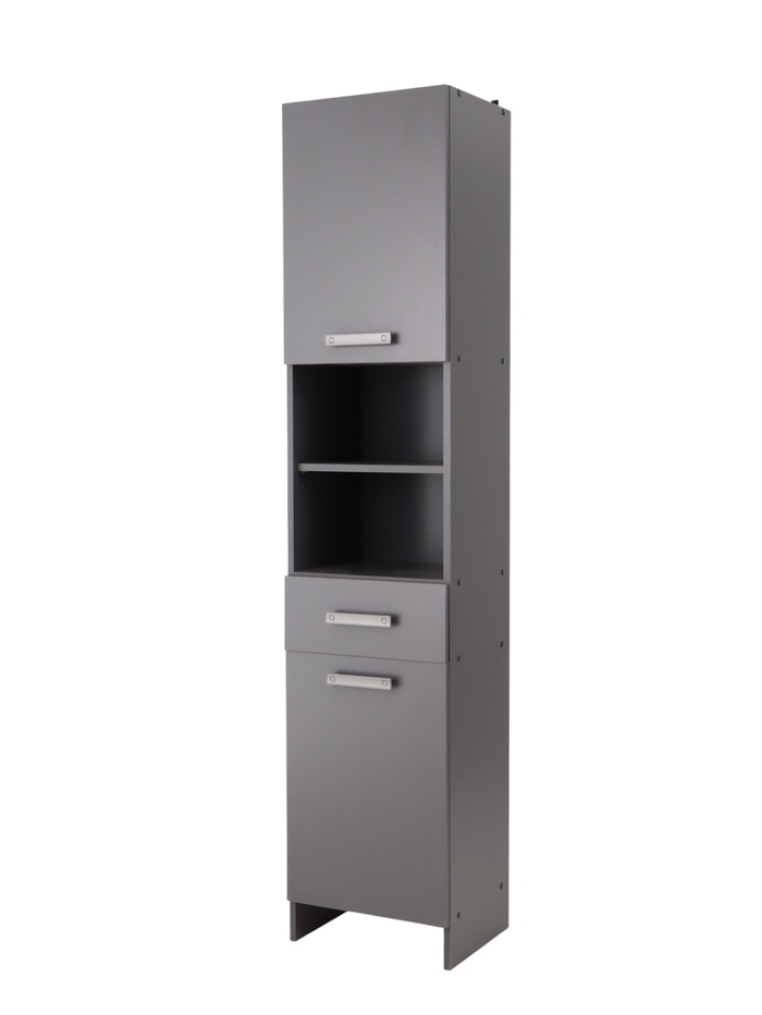 Шкаф - пенал для ванной комнаты «Пронто», 400×330×1850 мм, цвет графит - Фото 1