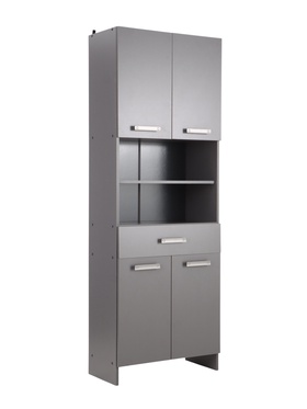 Шкаф - пенал для ванной комнаты «Пронто», 660×330×1850 мм, цвет графит