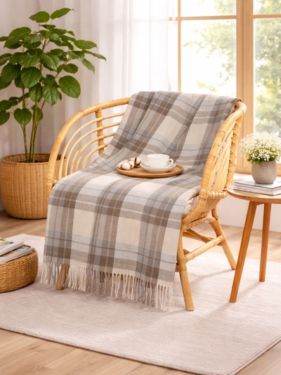 Плед VLADI home «Элис», размер 150×200 см, серый, бежевый, коричневый