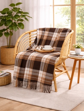 Плед VLADI home «Элис», размер 150×200 см, цвет бежевый, коричневый 11012275