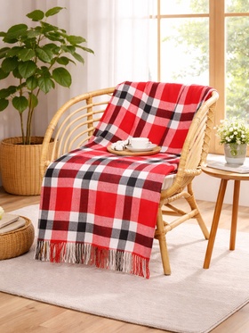 Плед VLADI home «Элис», размер 150×200 см, цвет красный, белый 11012278