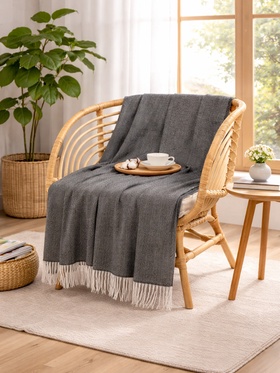 Плед VLADI home «Милан», размер 150×200 см, цвет белый, тёмно-серый 11012279