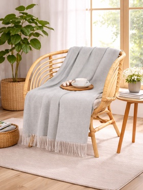 Плед VLADI home «Милан», размер 150×200 см, цвет белый, серый 11012281