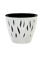 УЦЕНКА Кашпо со вставкой 3л d19,5см h16,5см "Вдохновение", цвет белый/черный - Фото 1