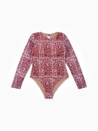 Купальник слитный женский SPF MINAKU, стрейч-сетка, размер 48 (XL), принт жемчужный - Фото 1