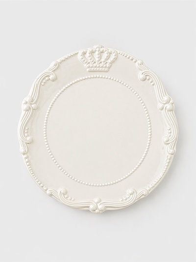 Тарелка Crown, d=25.5 см, фарфор, белая