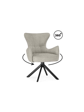 Стул для кухни Atlanta, на металлокаркасе, крутящийся, цвет бежевый/чёрный