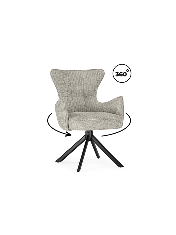 Стул для кухни Atlanta, на металлокаркасе, крутящийся, цвет бежевый/чёрный