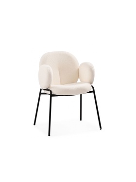 Стул для кухни Kalipso, на металлокаркасе, цвет белый/чёрный