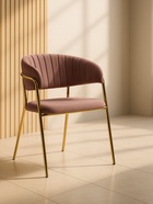 Стул для кухни Kamelia, на металлокаркасе, цвет светло-фиолетовый/золотой - Фото 2