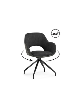 Стул Memfis, на металлокаркасе, крутящийся, цвет графит/чёрный