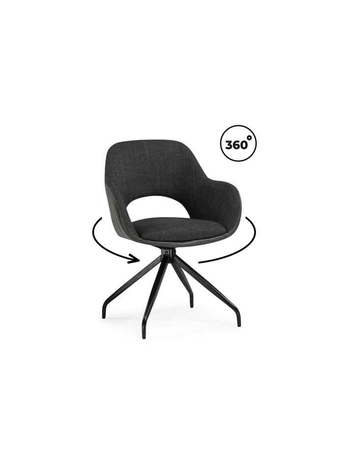 Стул Memfis, на металлокаркасе, крутящийся, цвет графит/чёрный