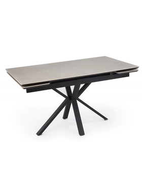 Стол кухонный керамический раздвижной «Старлайт», 1200(1800)×800×750 мм, бежевый / черный