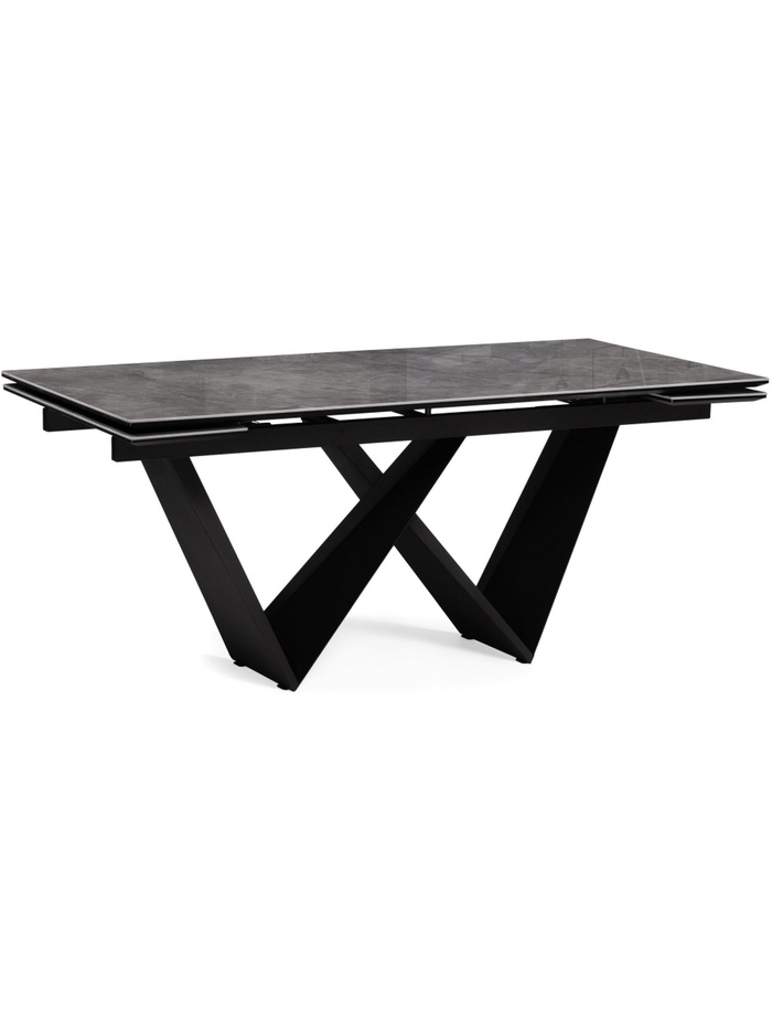 Стол кухонный керамический раздвижной «Бор», 1800(2400)×900×780 мм, цвет черный