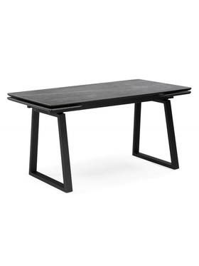 Стол кухонный керамический раздвижной «Джек», 1400(2000)×800×750 мм, цвет серый мрамор / черный