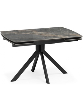 Стол кухонный керамический раздвижной «Катчел», 1200(1800)×800×770 мм, цвет золотой / черный