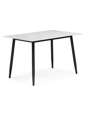 Стол Rion, 1200×800×750 мм, цвет белый мрамор/черный