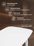 Стол кухонный деревянный раздвижной «Адель», 1450(1900)×800×760 мм, цвет белый матовый - Фото 3