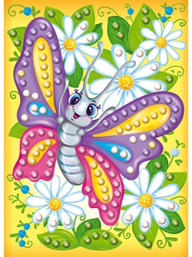 Аппликация бусинами «Бабочка», 18×25 см, набор для творчества