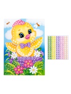 Аппликация бусинами «Цыплёнок», 18×25 см, набор для творчества - фото 123132841