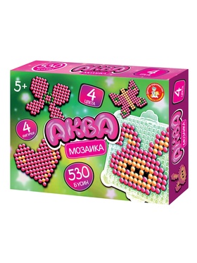 Аквамозаика «Бабочки, сердечки», 4 фигурки